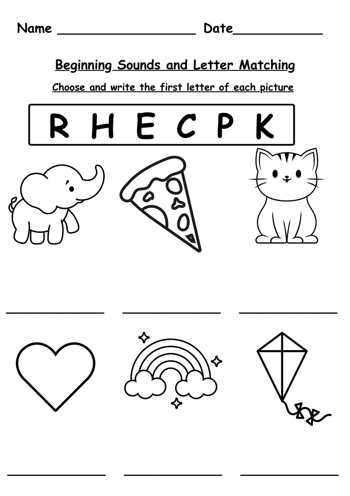 first sound worksheets