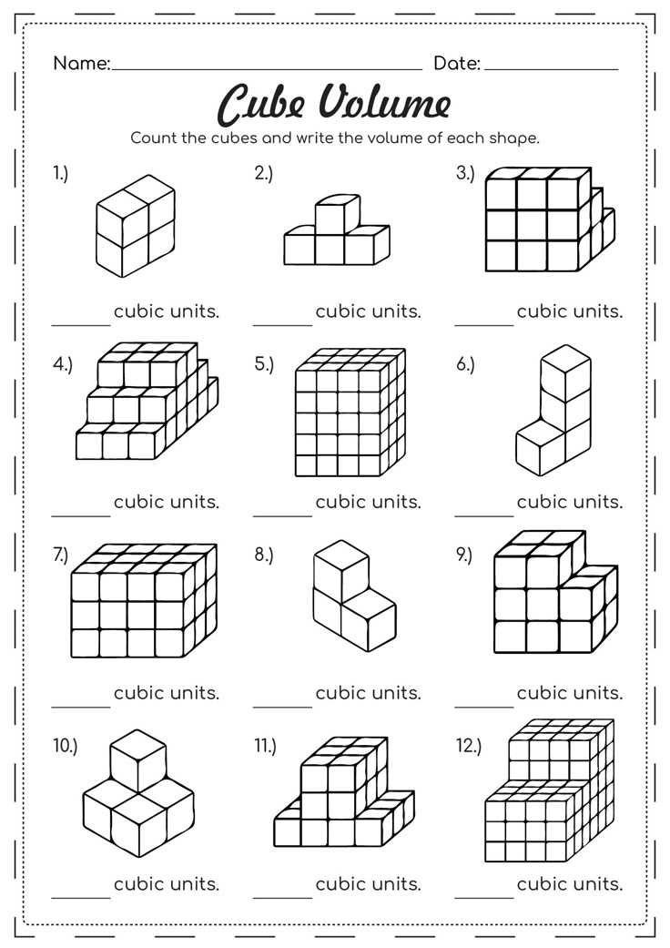 measurement volume worksheets