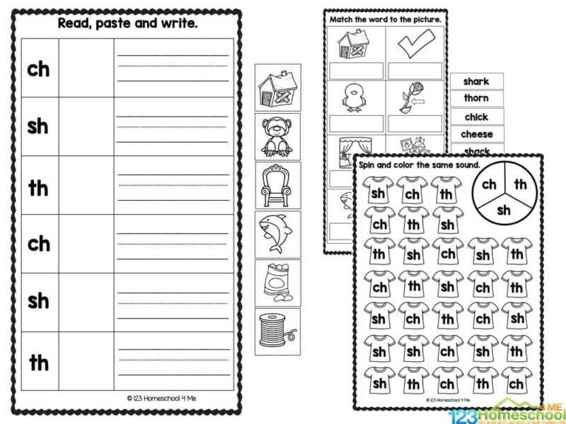 sh and ch worksheet
