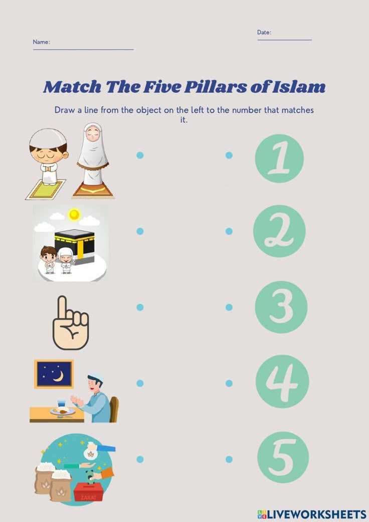five pillars worksheet