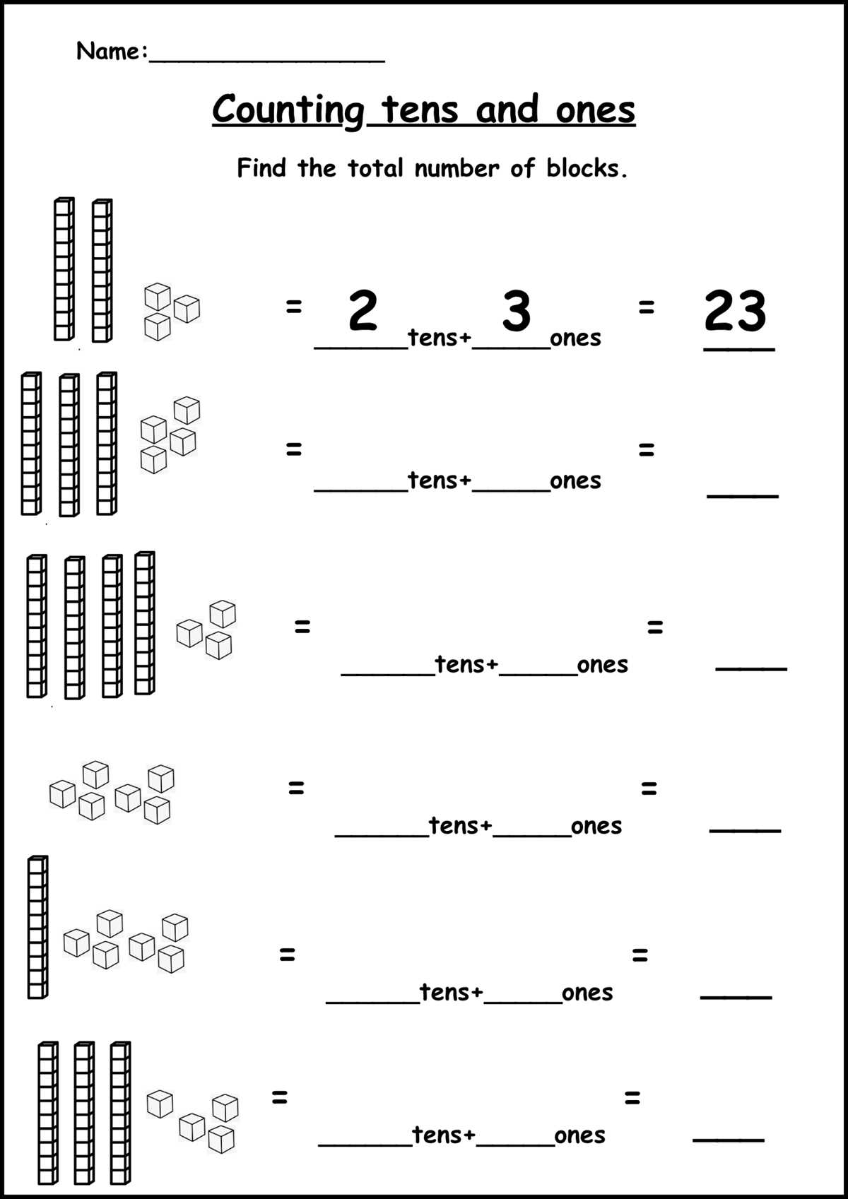 bundle of tens worksheet
