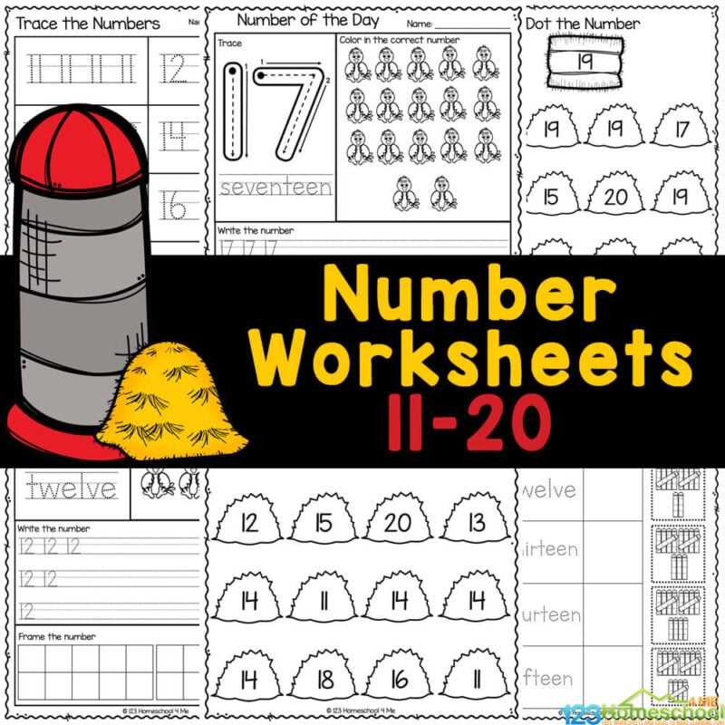 counting worksheets kindergarten 1 20
