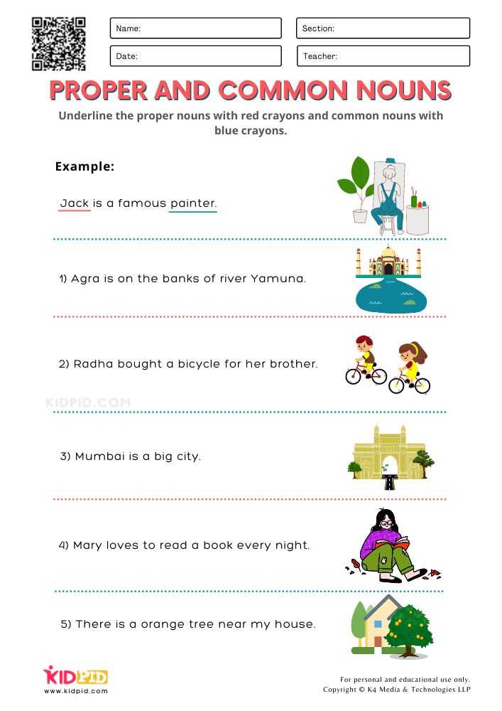 common and proper nouns worksheets grade 3