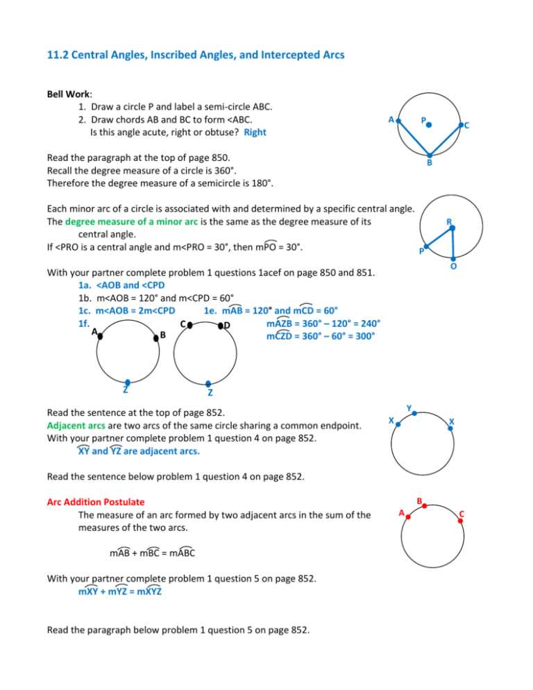 circles angles and arcs worksheet