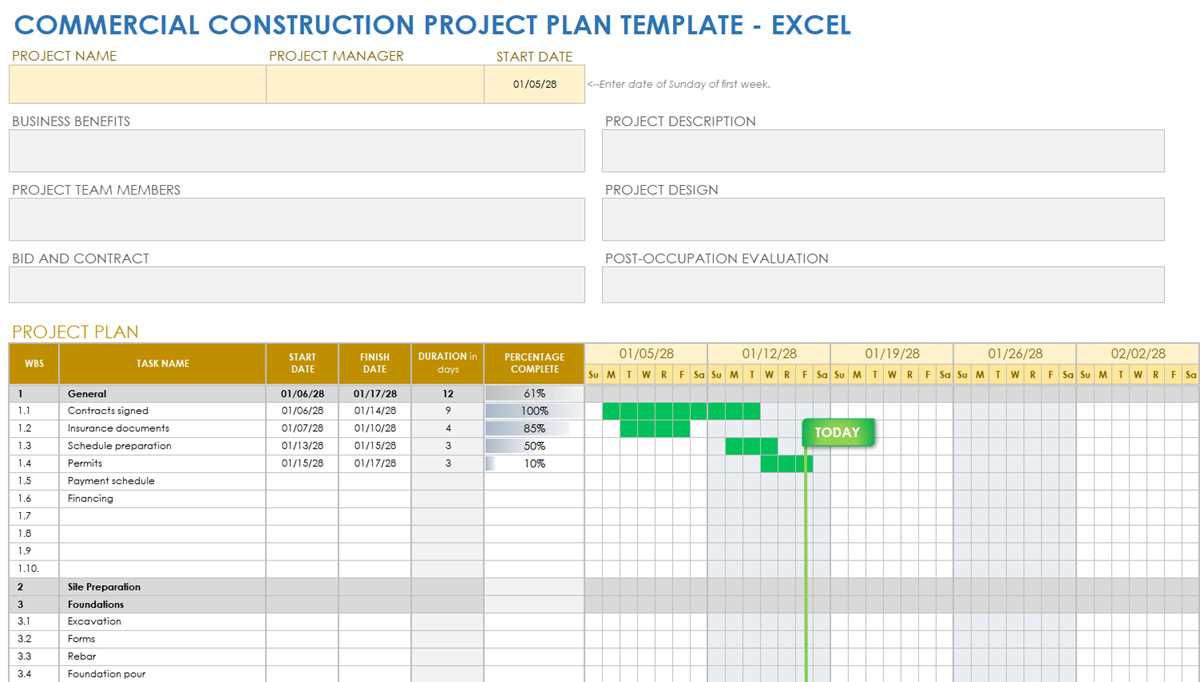 construction project management worksheet