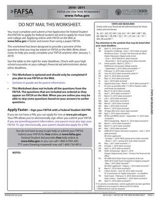 fafsa printable worksheet