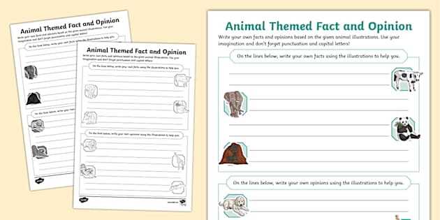 animal fact and opinion worksheet