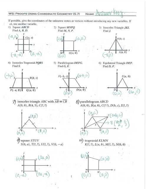 coordinate geometry worksheets with solutions