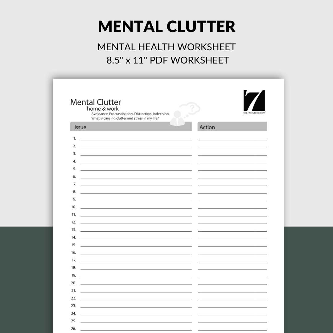 free mental health worksheets