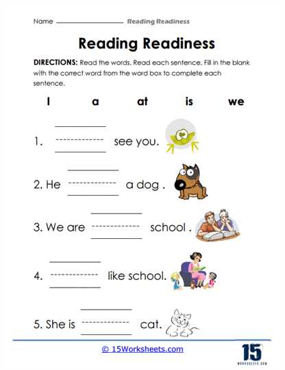 worksheets for kindergarten reading