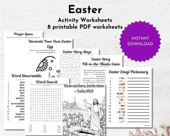 bible easter worksheets