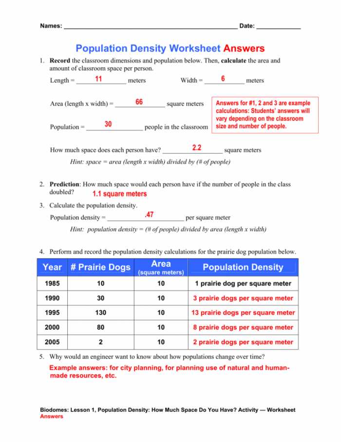 density practice worksheet