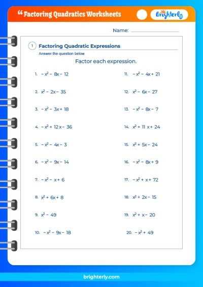 factoring ax2 bx c worksheet
