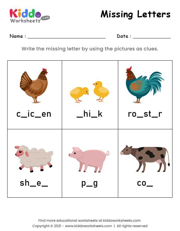complete the missing letters worksheet