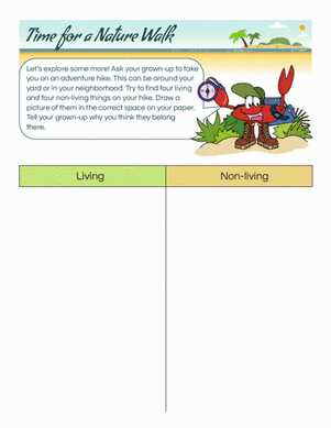 classifying living and nonliving things worksheet