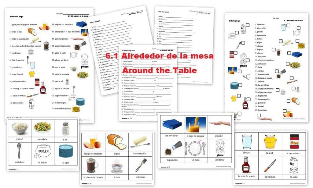 la comida worksheet