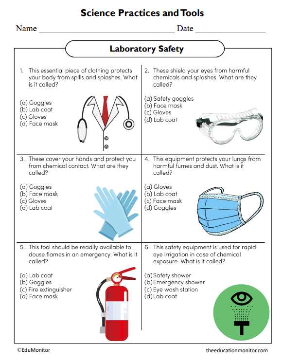 laboratory equipment worksheet