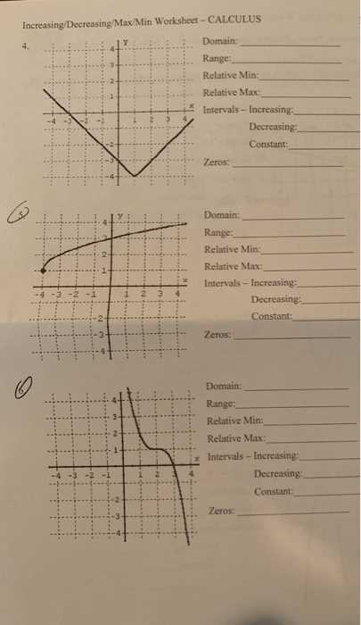 increasing decreasing intervals worksheet
