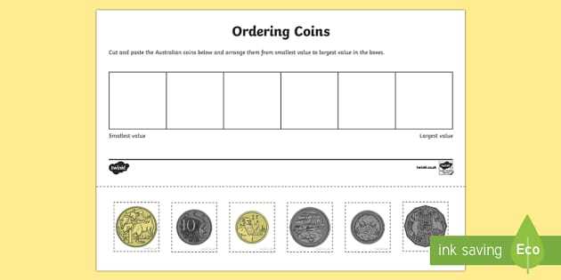australian coins worksheet