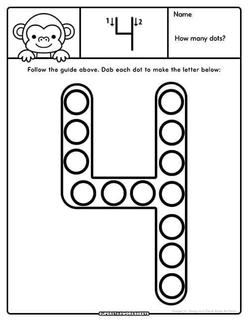 free printable number 4 worksheets