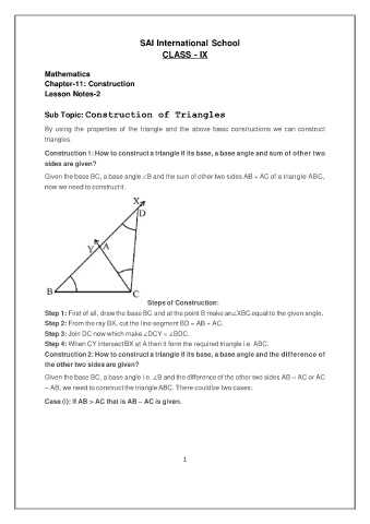 construction of triangle worksheet