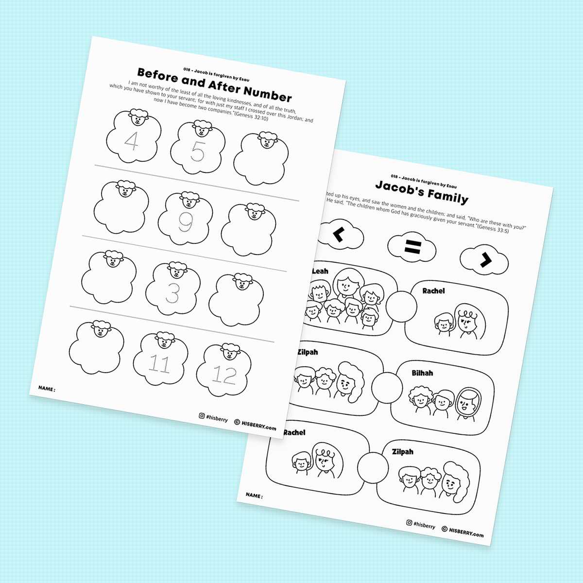 esau and jacob worksheet