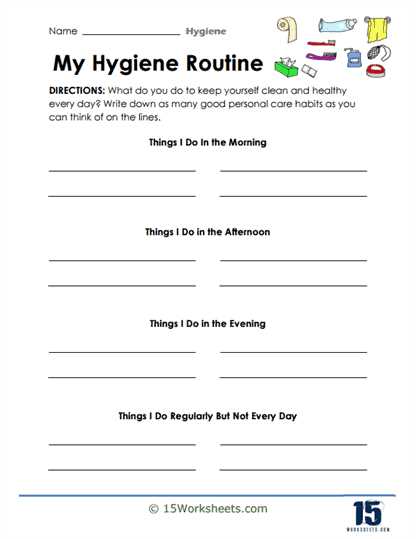 cleanliness worksheets for kindergarten