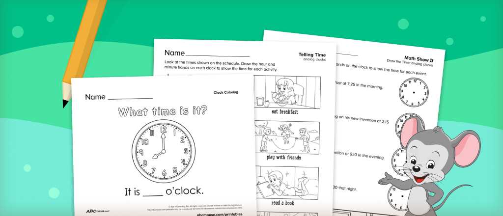 learn to tell time clock worksheets