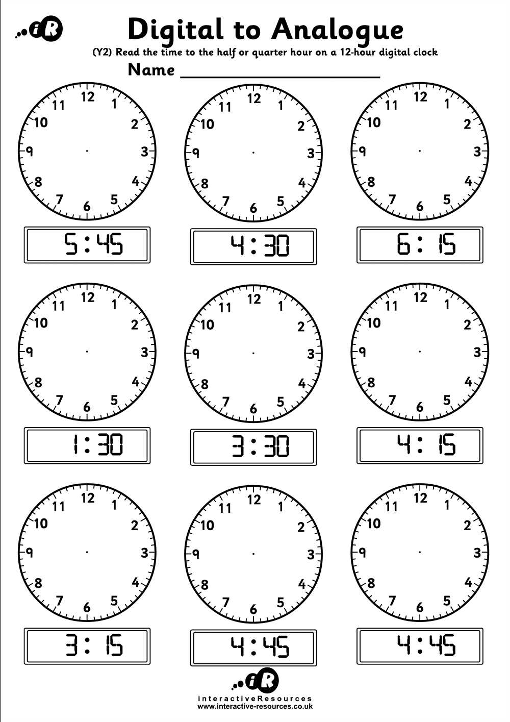 learning clock worksheets