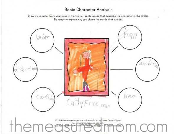 character analysis worksheet high school