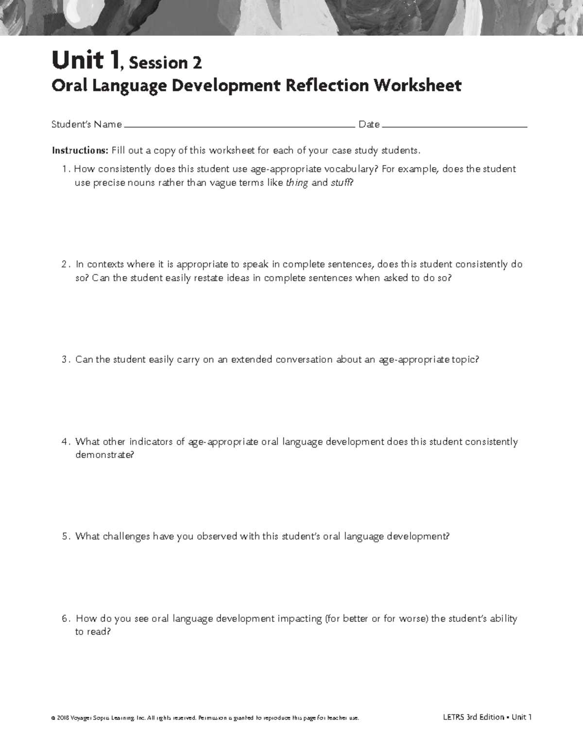 letrs unit 1 session 4 reflection worksheet example