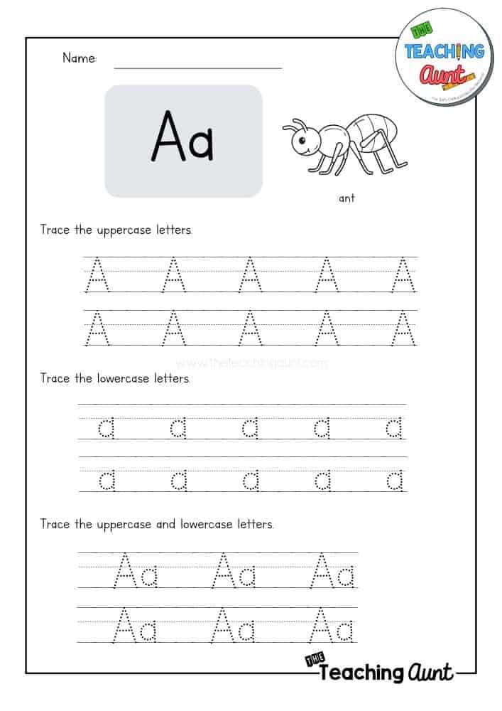 letter aa writing worksheet