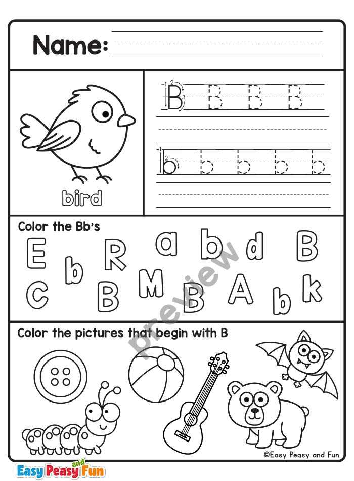 letter b writing worksheet