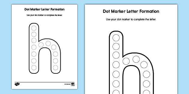 letter h dot worksheet