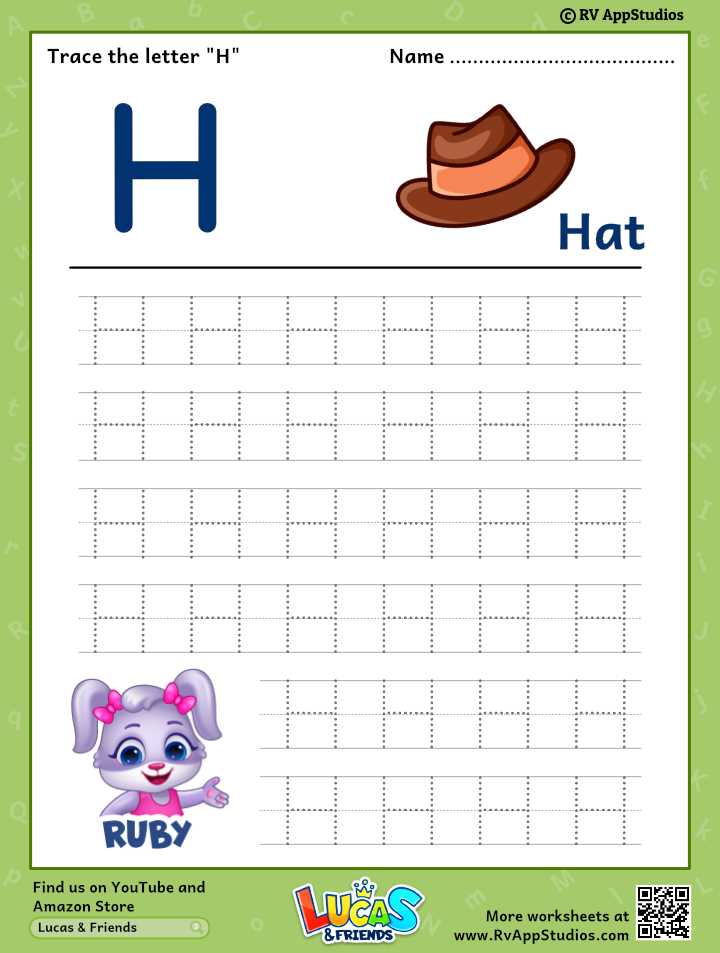 letter h traceable worksheets