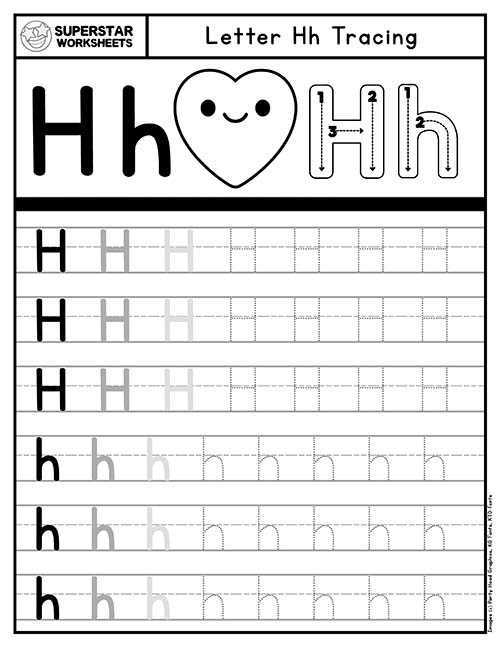 letter hh worksheet