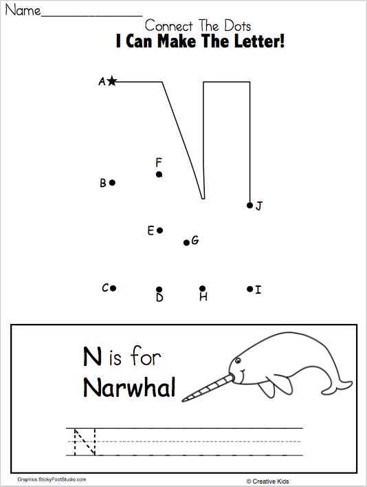 letter n worksheet for preschool