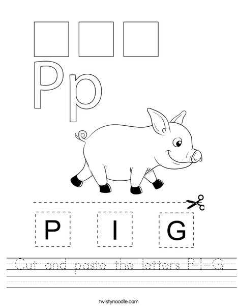 letter p cut and paste worksheets