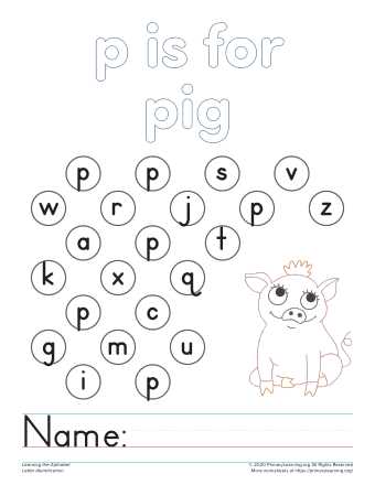 letter p preschool worksheets
