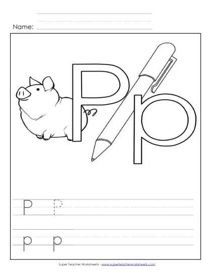 letter p worksheets for preschool