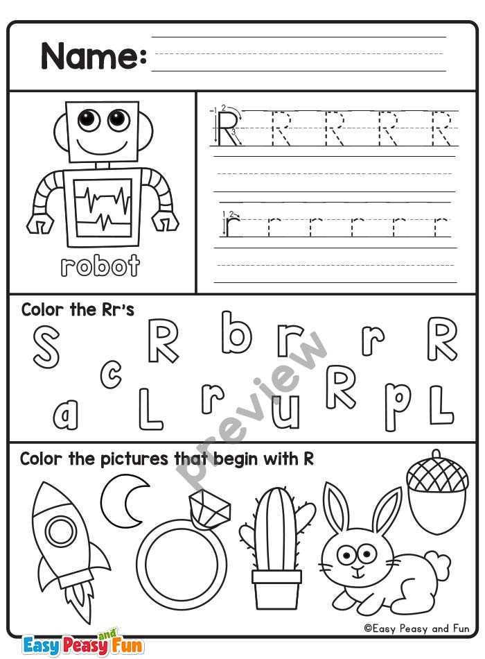 letter r worksheet