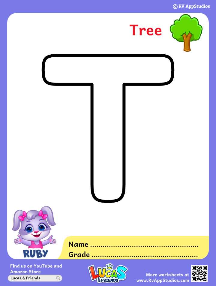 letter t worksheet preschool