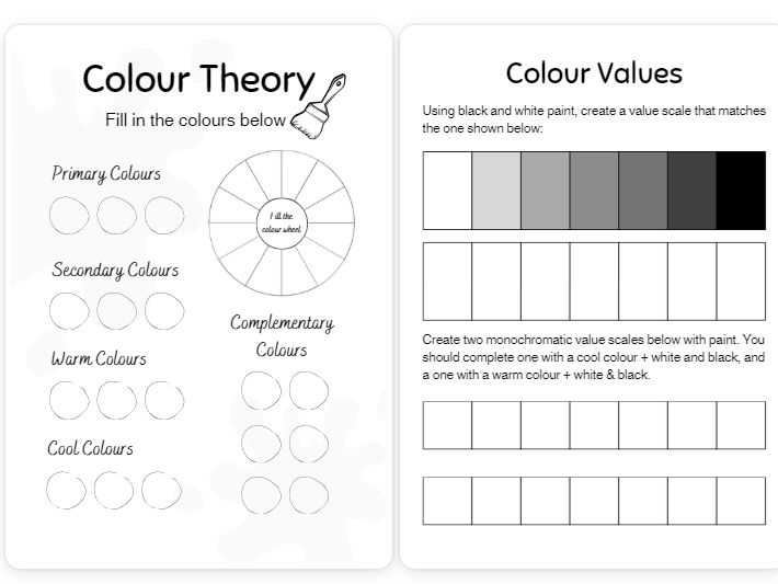 color wheel printable worksheet