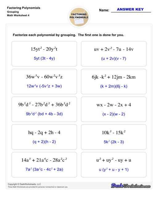 factoring algebraic expressions worksheet 7th grade