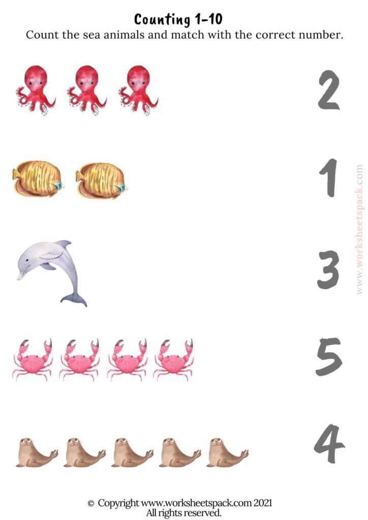 sea creatures worksheet