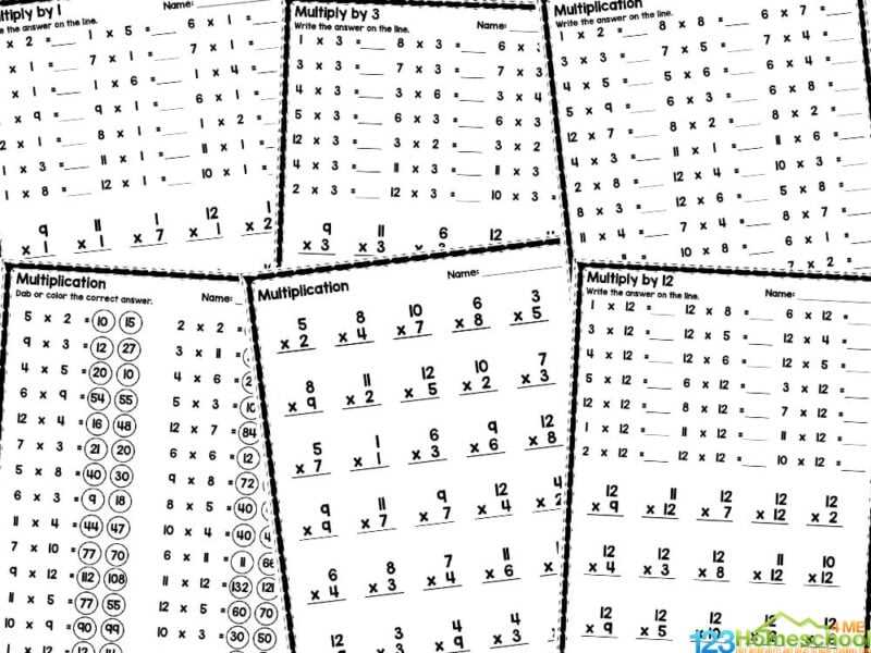 12 multiplication worksheet