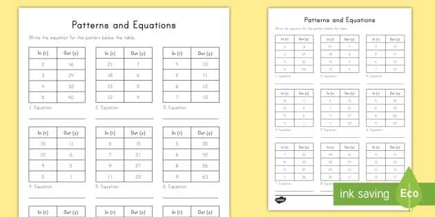 input output table worksheet