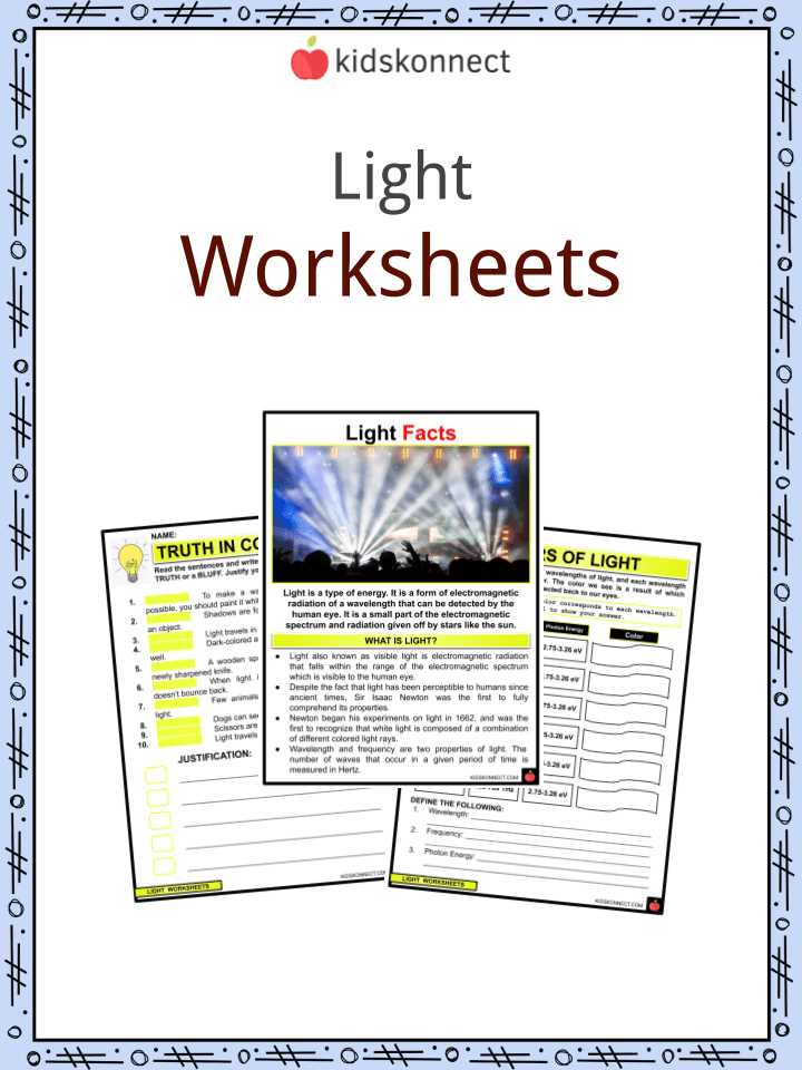 light and waves worksheet