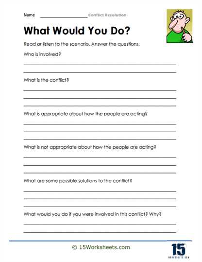 worksheets for conflict resolution