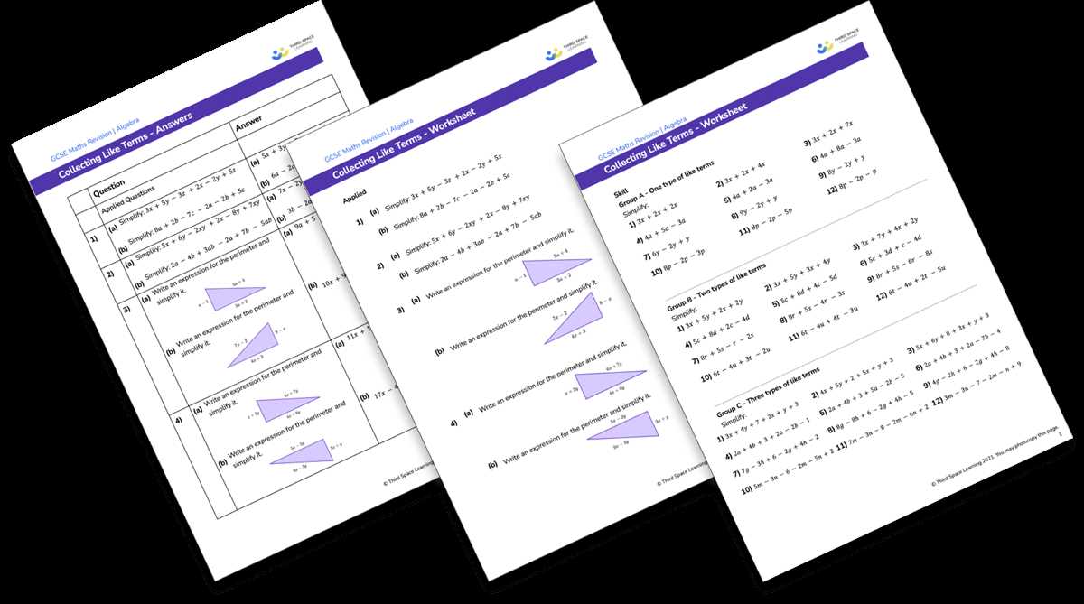 like terms worksheet